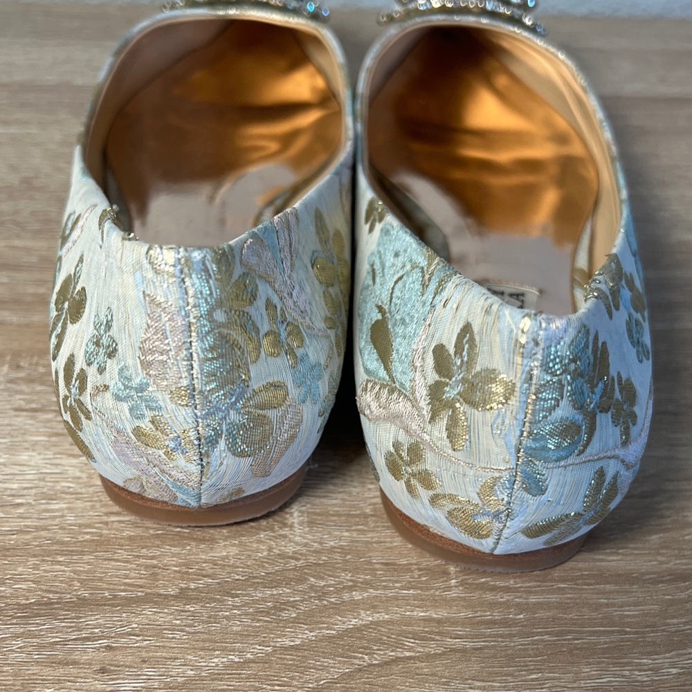 Badgley Mischka Women's Floral Blue Heels with Embellishments - Picture 4 of 6